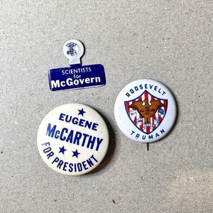 Scientists for McGovern: Political Pinback Campaign Buttons